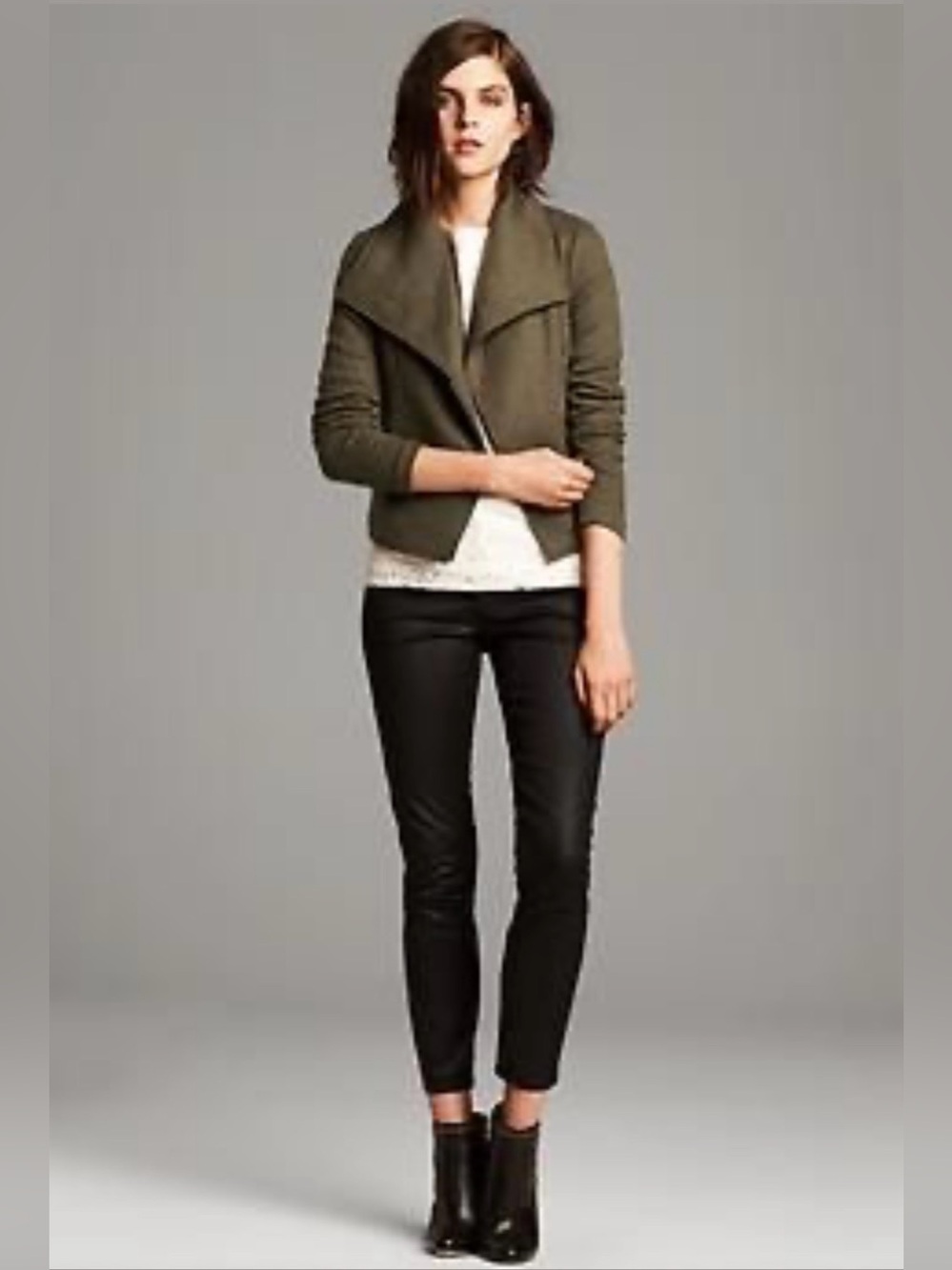 Banana Republic Heritage Wool Blend Moto Jacket Asymmetrical Zip Size 10 NWT